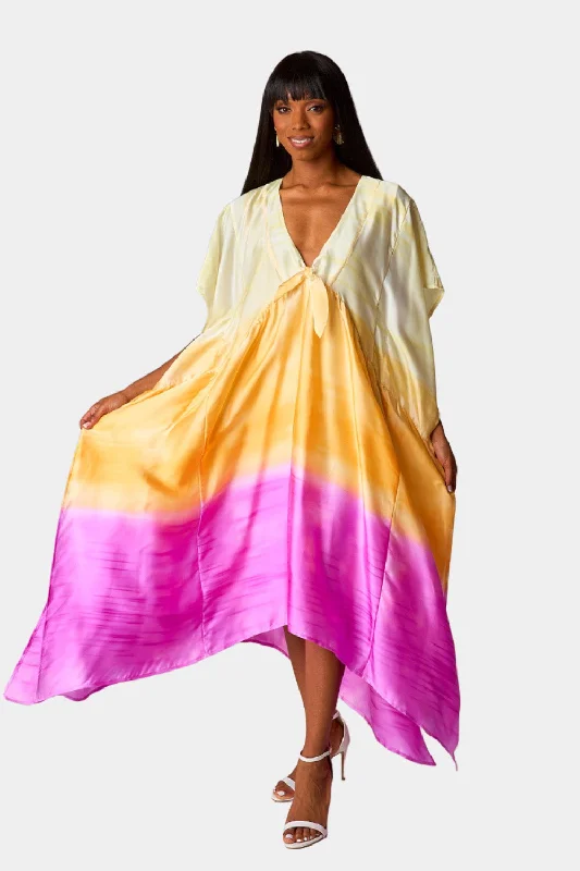 Stock Clearance pleated maxi dressMamie Caftan Maxi Dress - Strawberry Limeade