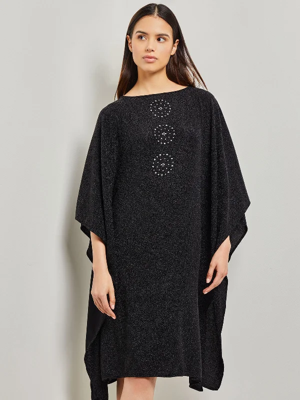 Studded Shimmer Woven Cape Dress