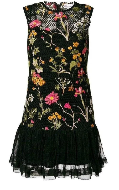 Anniversary Sale satin midi dressEmbroidered Flower Lace Dress