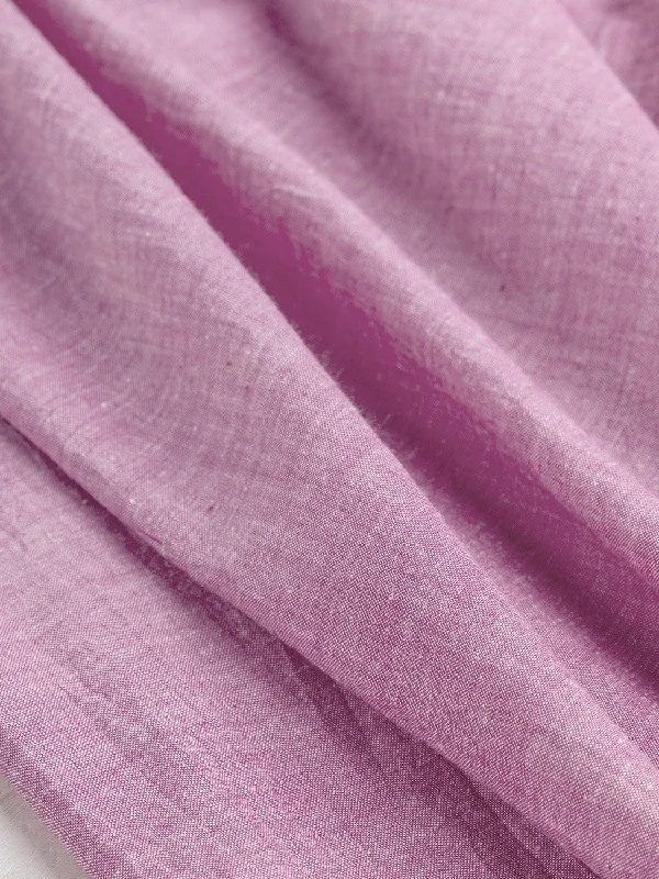 Yarn Dyed Handwoven Khadi Cotton Chambray - Light Pink