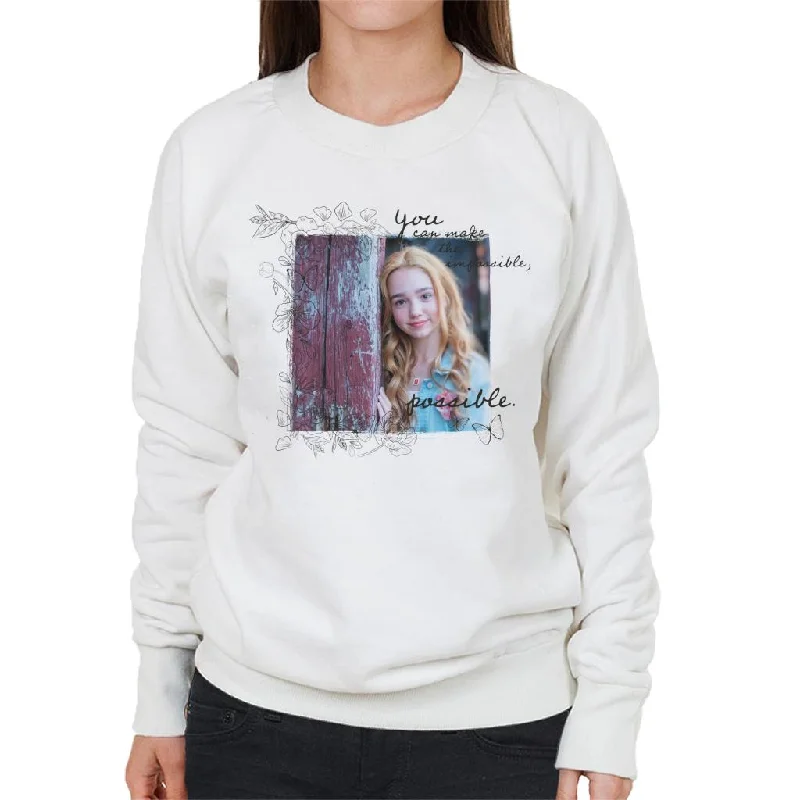 Lowest Prices comfy workout sweatshirtHolly Hobbie You Can Make The Impossible Possible Dark Text Women's Sweatshirt Lowest Prices comfy workout sweatshirtHolly Hobbie You Can Make The Impossible Possible Dark Text Women's Sweatshirt