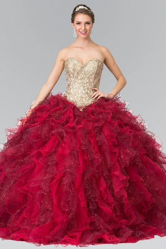 Quick Sale off-the-shoulder dressLong Tulle Ruffled Quinceanera Dress