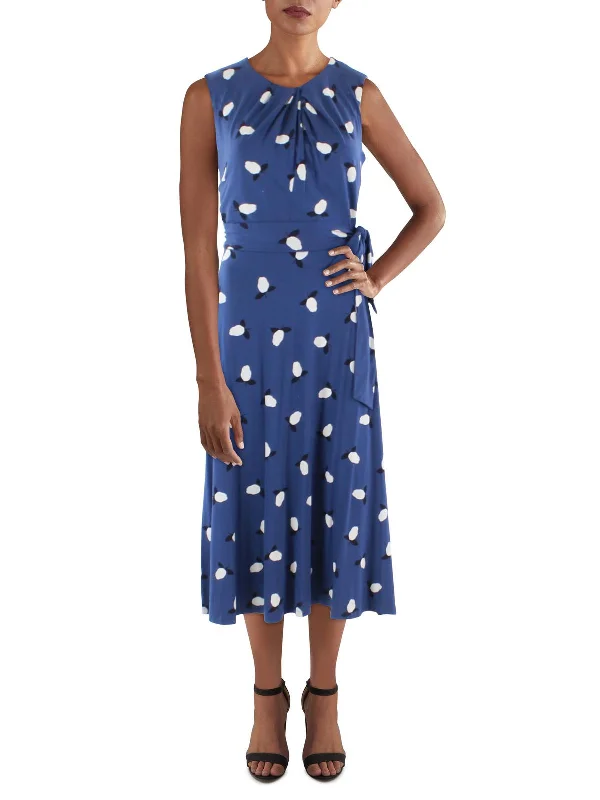 Womens Jersey Printed Midi Dress