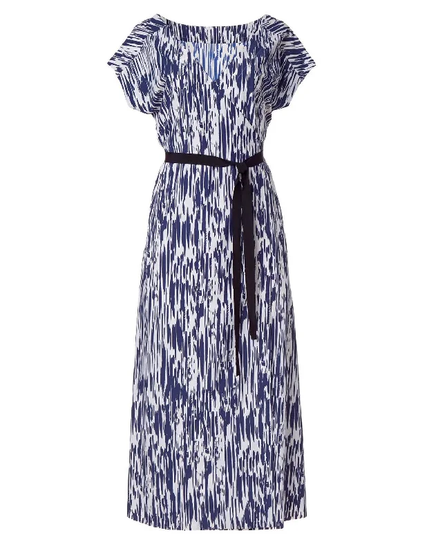 Overstock A-line dressAda Reversible Dress In Blue/white