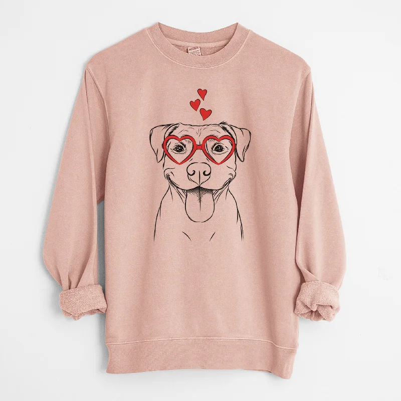 Valentine Parker the Pitbull - Unisex Pigment Dyed Crew Sweatshirt