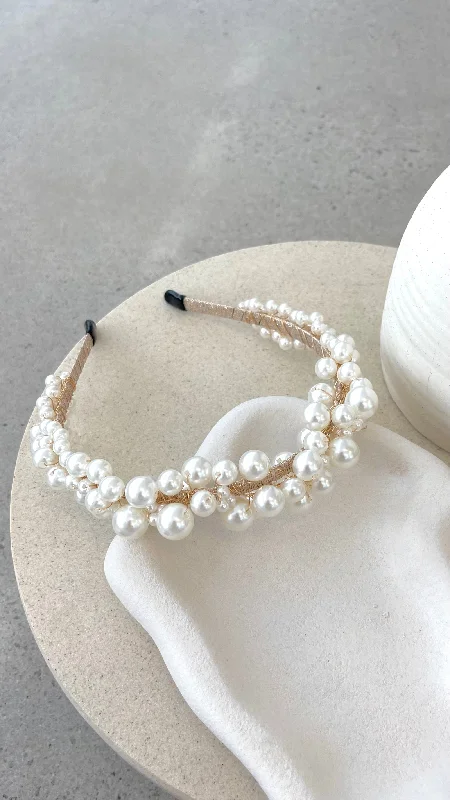 Season Finale Sale Rochelle Headband - Pearl