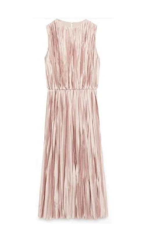 New Deals spaghetti strap dressPink Poly Satin Plissé Dress