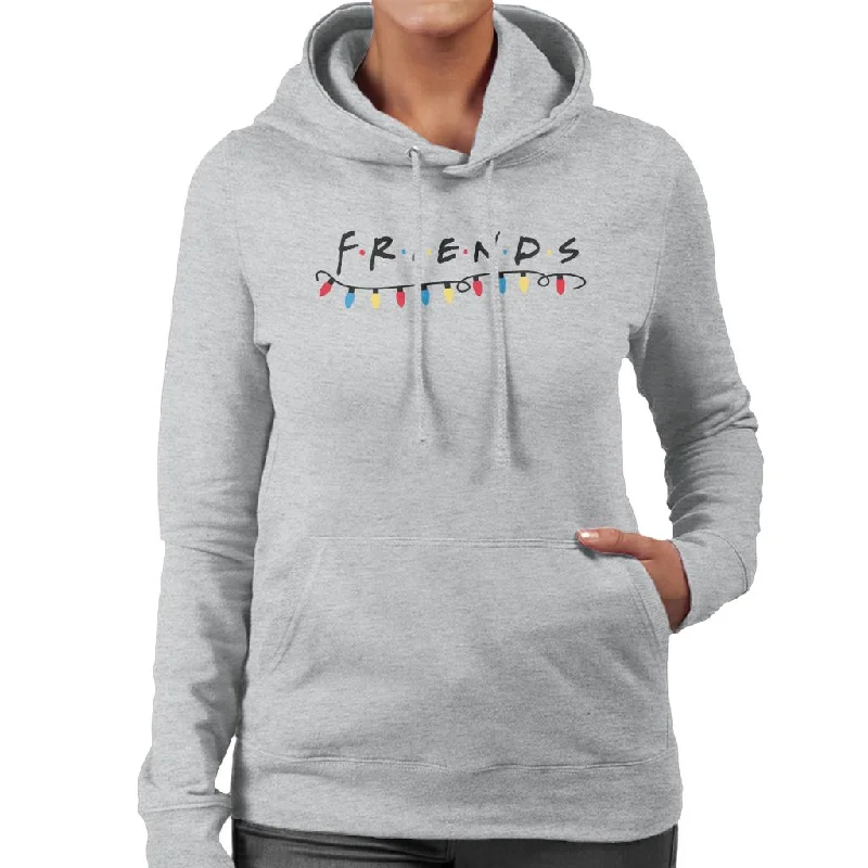 Friends Christmas Logo Festive Lights Women's Hooded Sweatshirt