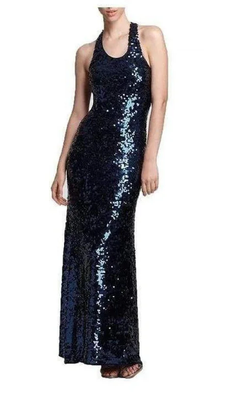 Final Clearance puff sleeve dressAllure Blue Sequined Maxi Dress