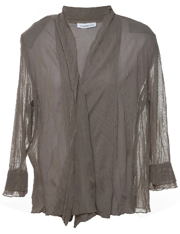 Super Deal long-sleeve coatGrey Classic Sheer Long Sleeve Jacket - M