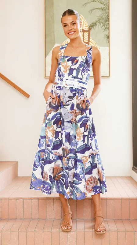 Final Sale Reba Maxi Dress - Blue Floral
