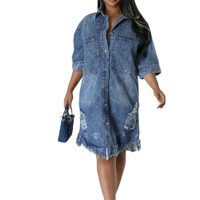 Women's Denim Long Dress