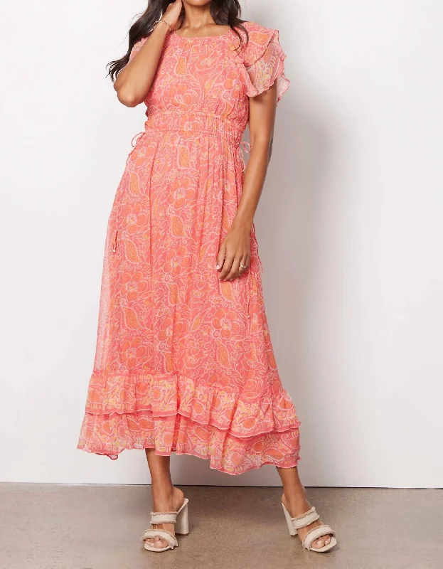 Steals and Deals tiered dressHannah Maxi Dress In Blossom Block Print