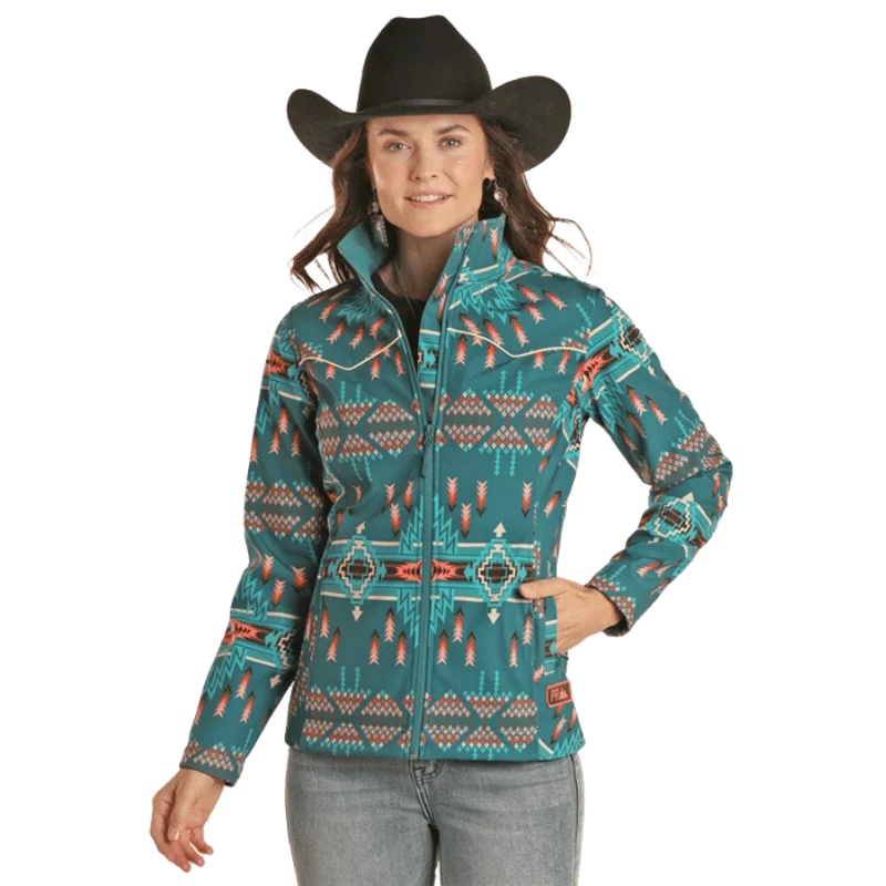 Inventory Reduction graphic coatPanhandle Women's Powder River Aztec Softshell Rodeo Jacket DW92C01513 Inventory Reduction graphic coatPanhandle Women's Powder River Aztec Softshell Rodeo Jacket DW92C01513