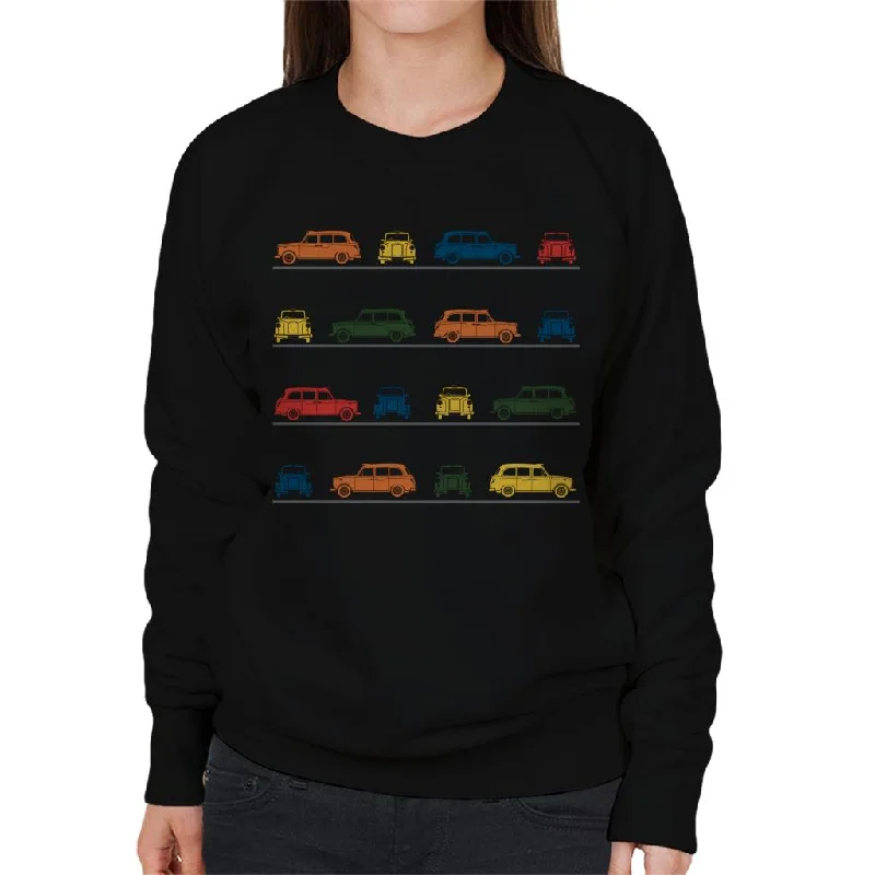 Now or Never oversized sports sweatshirtLondon Taxi Company TX4 Angled Colourful Montage Women's Sweatshirt Now or Never oversized sports sweatshirtLondon Taxi Company TX4 Angled Colourful Montage Women's Sweatshirt