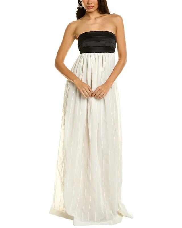 Markdowns floral wrap dressBrunello Cucinelli Strapless Silk-Blend Maxi Dress