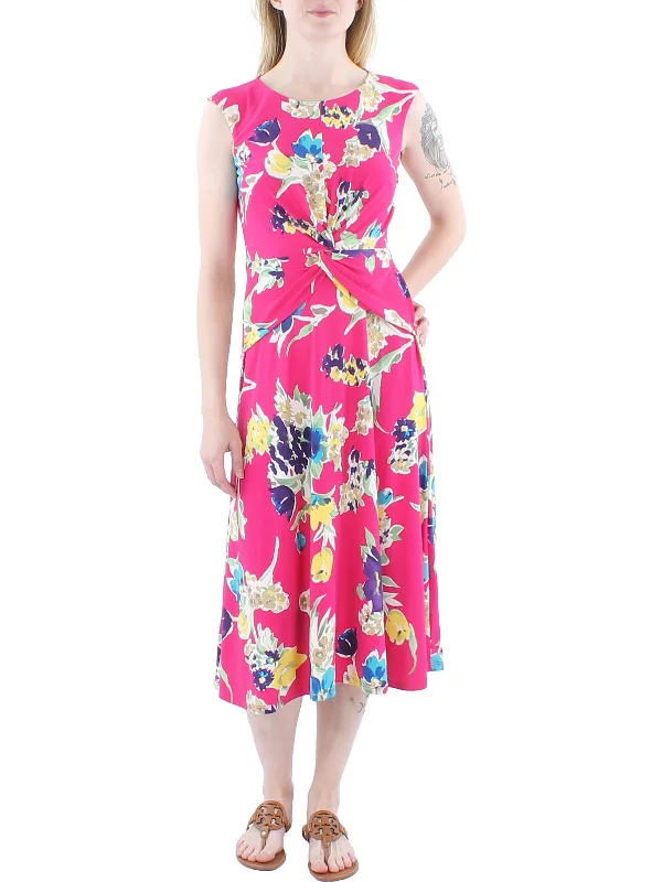 One-DAY Sale t-shirt dressWomens Floral Gathered Sheath Dress