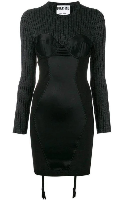 Exclusive Deal formal dressCouture Bustier Knitted and Satin Dress