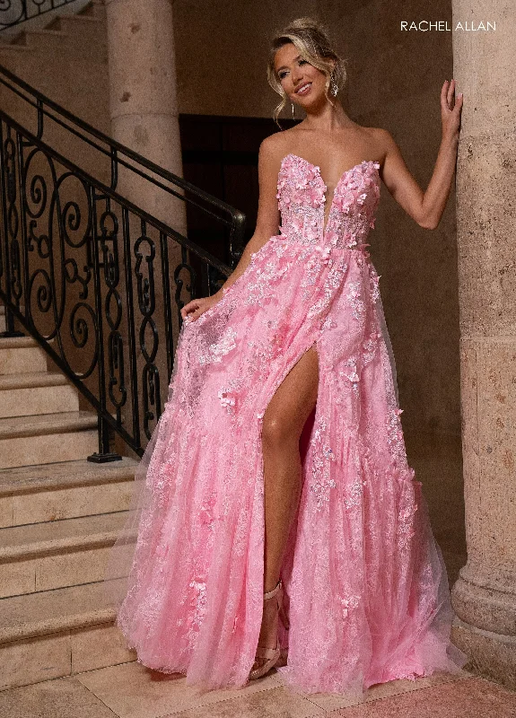 Huge Discounts casual midi dressRachel Allan 70724 Long 3D Floral A Line Formal Prom Dress