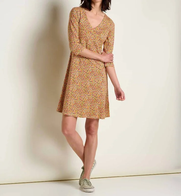 Rosalinda Dress In Barley Ditsy Print