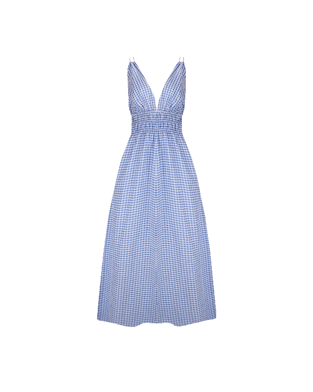 Best Bargains HERO MAXI DRESS BLUE GINGHAM