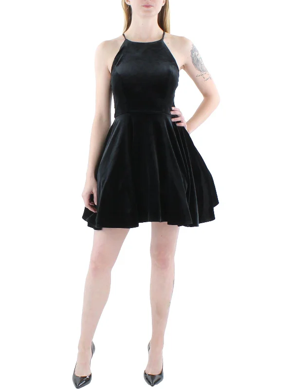 Price Buster summer dressJuniors Womens Velvet Mini Fit & Flare Dress