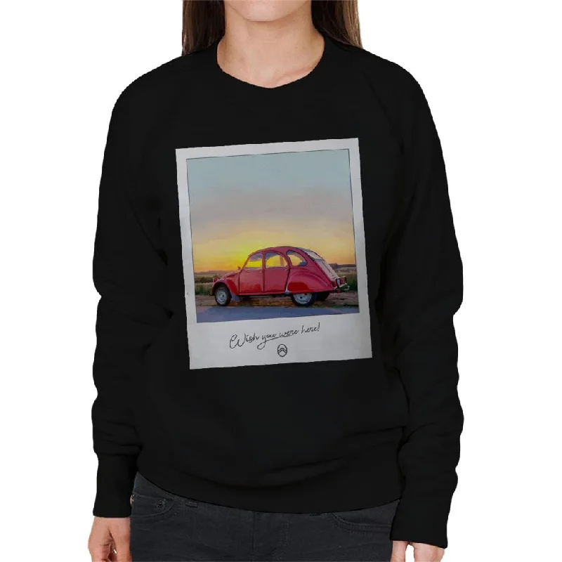 Blowout Sale athletic casual sweatshirtCitroën 2CV Wish You Were Here Photo Women's Sweatshirt Blowout Sale athletic casual sweatshirtCitroën 2CV Wish You Were Here Photo Women's Sweatshirt