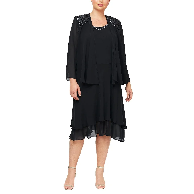 Limited Time Offer lace dressSL Fashions 616184 High Low Plus Size Jacket Dress Sale