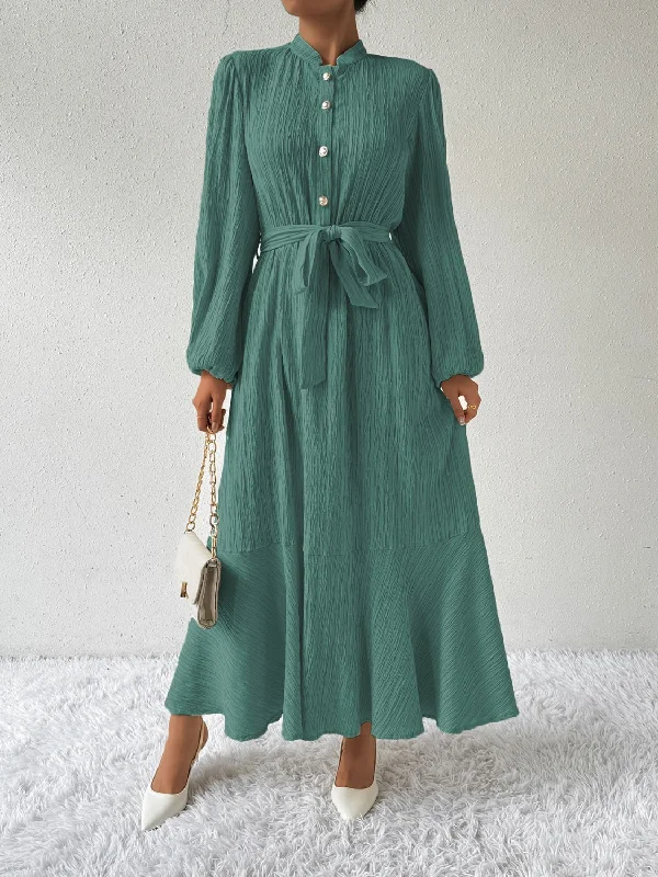 Best Seller boho-chic dressTie Waist Long Sleeve Dress