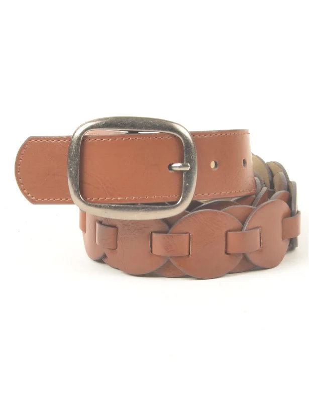 Blowout Sale stylish peacoatLeather Woven Belt - M