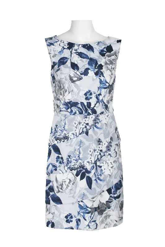 Holiday Sale ruched dressConnected Apparel Short Sleeveless Floral Dress