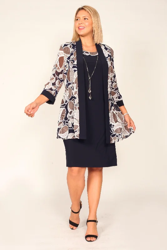 Act Now bohemian dressR&M Richards 5523 Short Floral Print Dress Navy