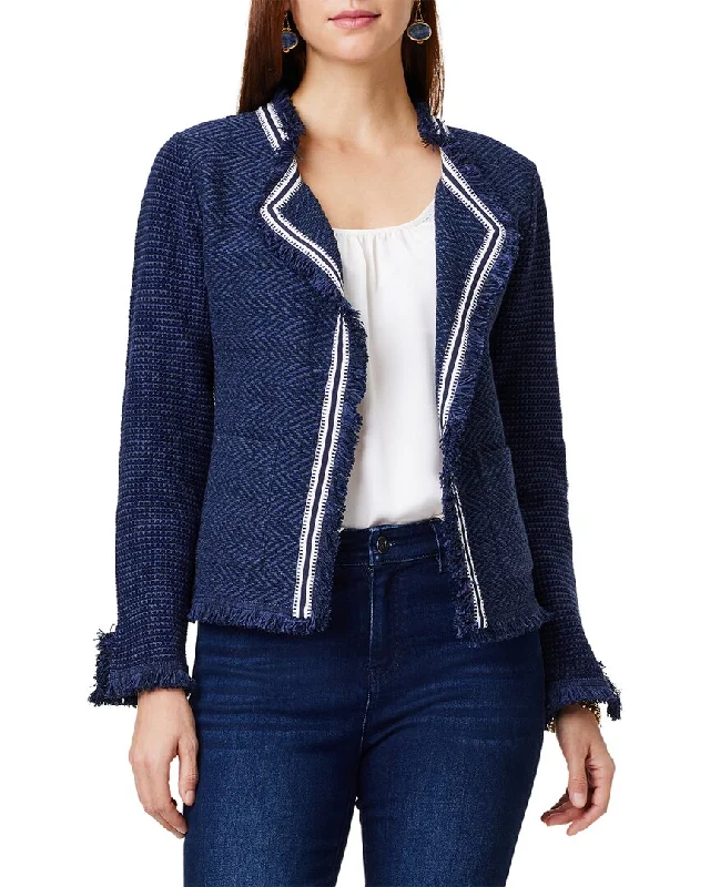 Super Savings versatile coatNic+Zoe Ribbon Trim Fringe Mix Knit Jacket