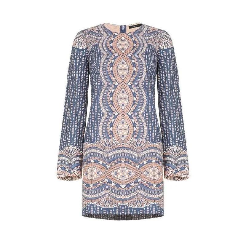Lowest Price oversized dressAllina Burnout Deco Print Mesh Dress