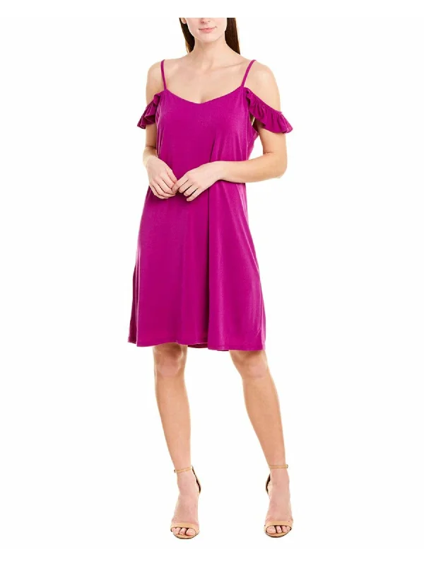 Extra Savings CECE Womens Spaghetti Strap Off Shoulder Knee Length Shift Dress