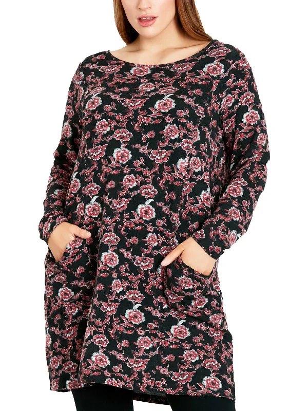 Price Blitz textured dressPlus Womens Floral Knee Shift Dress