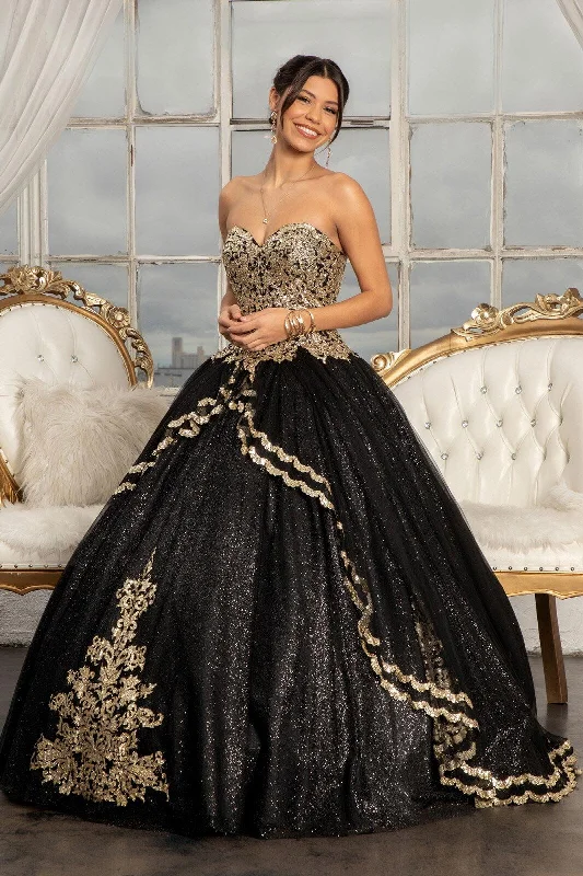 Big Discounts casual knit dressQuinceanera Long Strapless Glitter Mesh Ball Gown