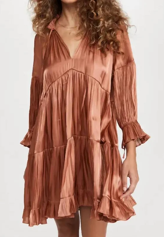 Huge Discounts ruched dressPhyllis Dress In Dark Salmon