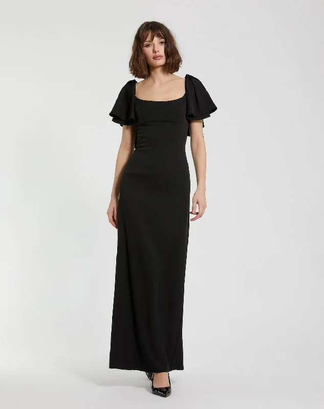 Weekend Deal relaxed fit dressMac Duggal 20962 Tea Length Formal Ruffle Dress