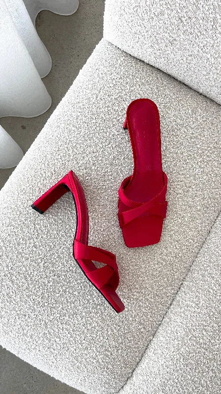 New Arrival Kelsie Heels - Saffron Satin