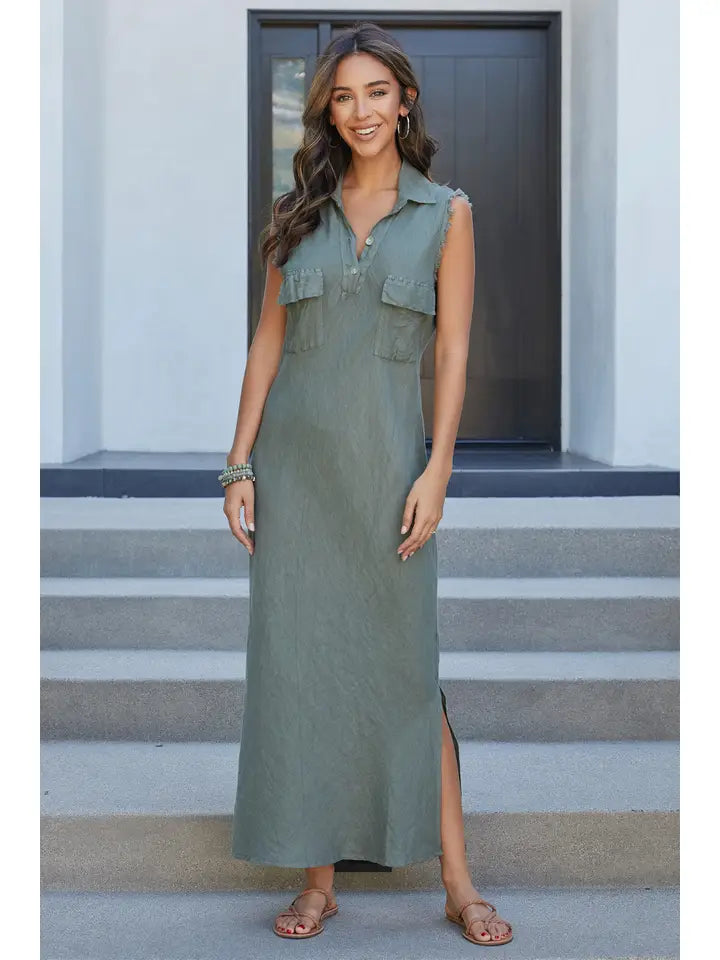 Can't Miss sleeveless dressLINEN SLEEVELESS DRESS
