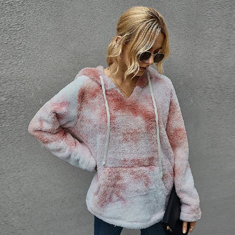 Tie-Dye Hooded Thick Sweater