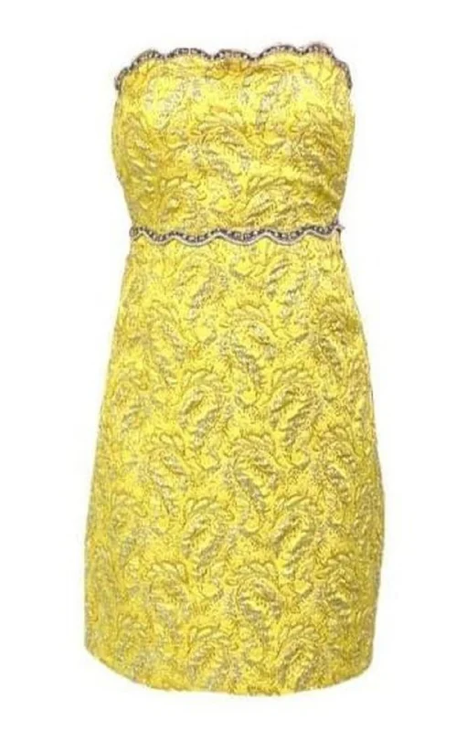 New Deals vintage dressEmbellished Metallic Brocade Lurex Bustier Dress