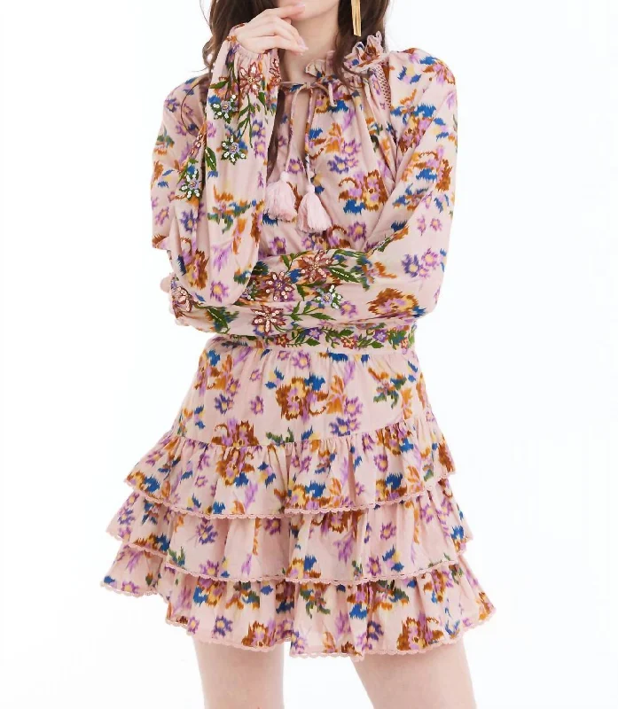 Limited Availability romantic dressEmbroidered Brielle Blouse In Blush Floral