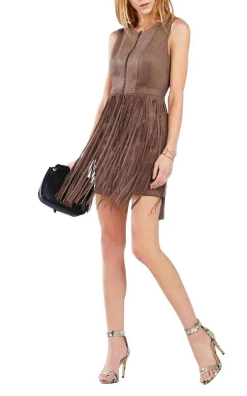 Special Savings winter dressHamin Fringe Faux Suede Vest Dress
