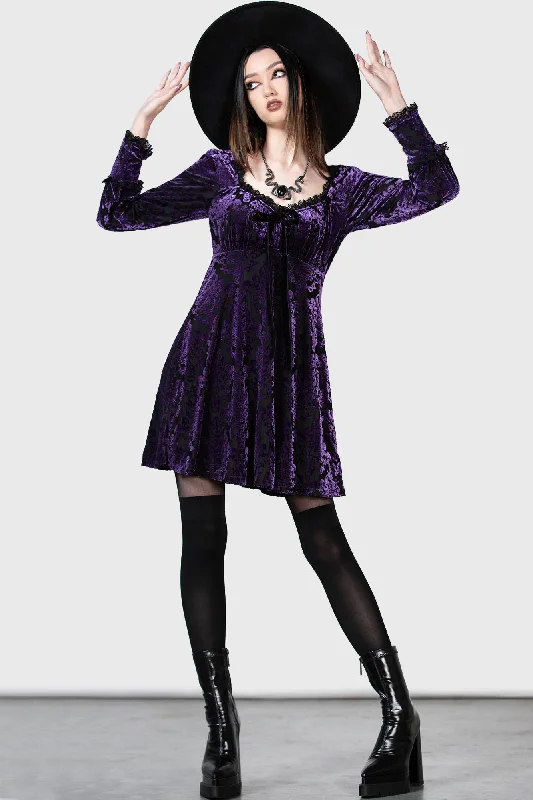 Closeout Sitri Long Sleeve Dress [PURPLE] - Resurrect