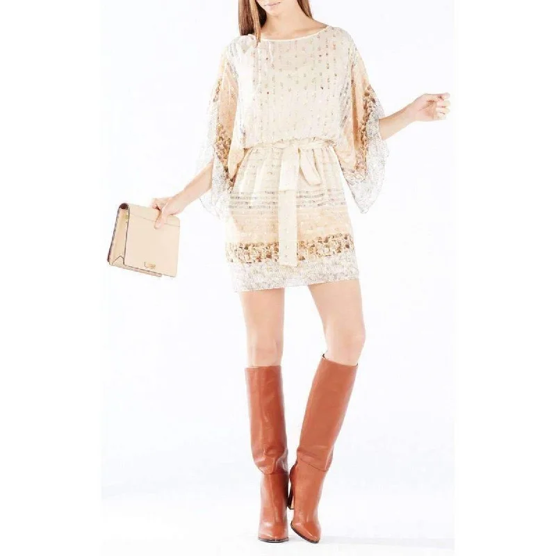 YEAR-End Sale vintage-inspired dressLois Silk Paillette Striped Kimono Dress