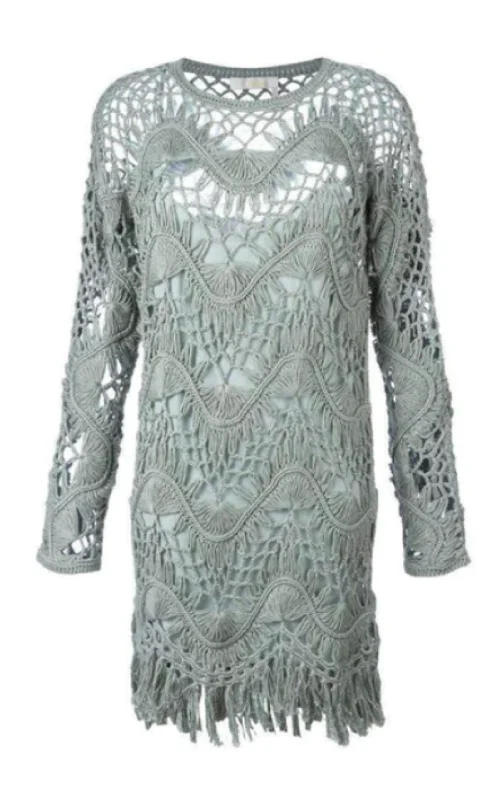 Price Reduction chic shift dressFringed Macrame Dress