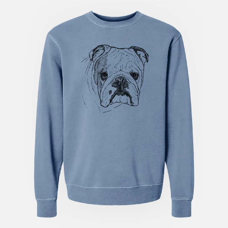 Super Bargain soft gym hoodieDoodled Chesty the English Bulldog - Unisex Pigment Dyed Crew Sweatshirt Super Bargain soft gym hoodieDoodled Chesty the English Bulldog - Unisex Pigment Dyed Crew Sweatshirt