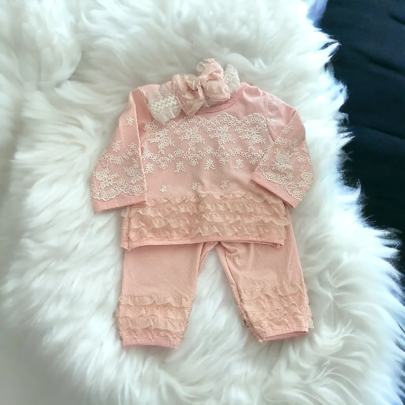 Markdowns fitted cocktail dressPink Lace Legging Set